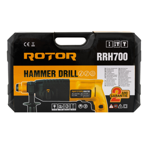 Ciocan rotopercutor ROTOR RRH700 , Putere 700W , 870 RPM, [10]