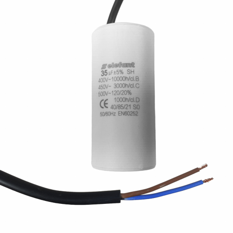 Condensatori - Condensator cu fire CBB60 35µF 45x95mm 450V, Elefant