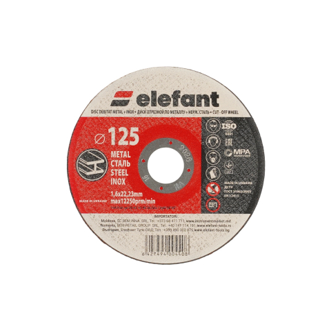 Discuri abrazive - disc abraziv pentru metalinox ELEFANT 125*1,6*22,23