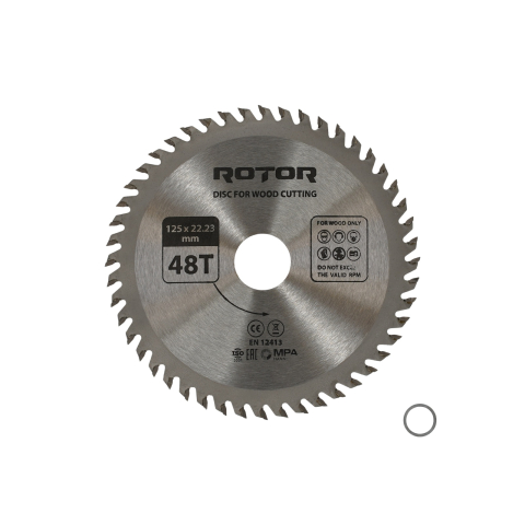 Discuri lemn - Disc taiat lemn ROTOR 125*22,23 48T