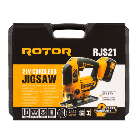 Fierastrau pendular pe acumulator ROTOR RJS21,21V/ 3 Ah, 750W, 3000 rot/min [13]