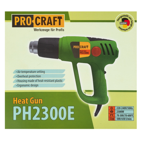 Pistol aer cald PROCRAFT PH2300E , 2000 W , 300/600°С [9]