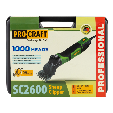 Procraft SC2600, Putere 500W, aparat de tuns oi [13]