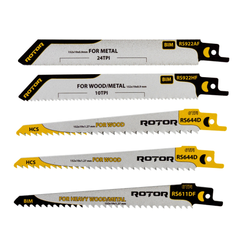 Circulare - Set 5 Panze fierastrau sabie pentru Lemn/Metal ROTOR RSS1