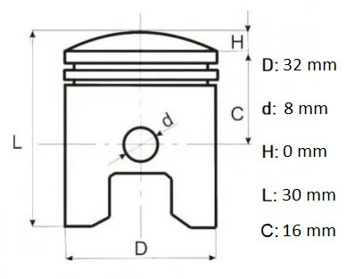 SET PISTON MS170, Elefant [2]