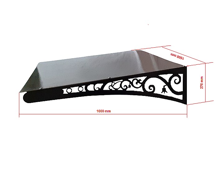 Copertina din fier forjat si marginile din tabla decupata cu laser cu policarbonat, COP 004, 1500x1000x270mm [2]