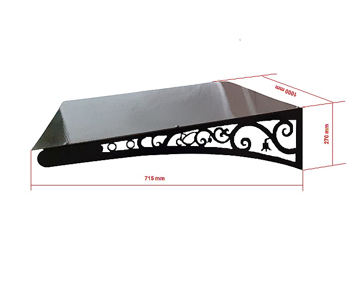 Copertina din fier forjat si marginile din tabla decupata cu laser cu policarbonat, COP 003, 1000x700x270mm [2]