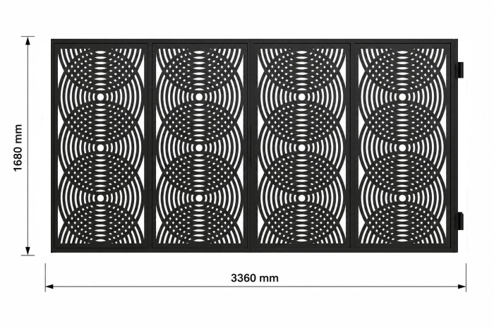 Poartă acces auto din tablă decupată CNC cu plasmă – Model PA020, 1680 × 3360 mm [2]