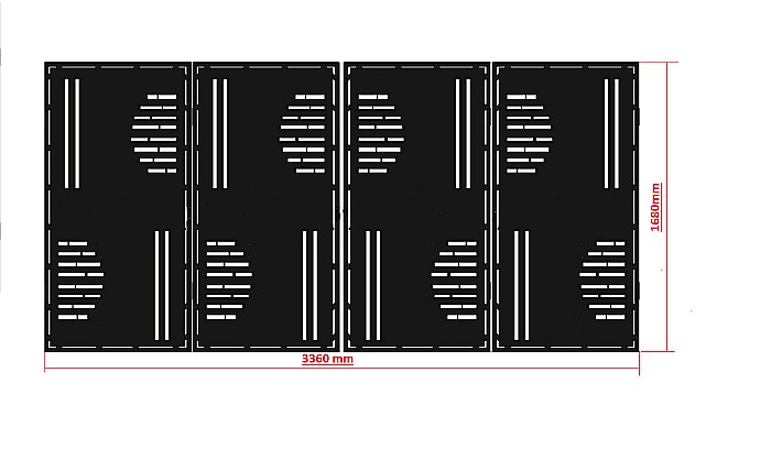 Poarta acces auto,din tabla decupata (Traforata CNC) cu plasma, PA015 , 1680  X 3360 mm [2]