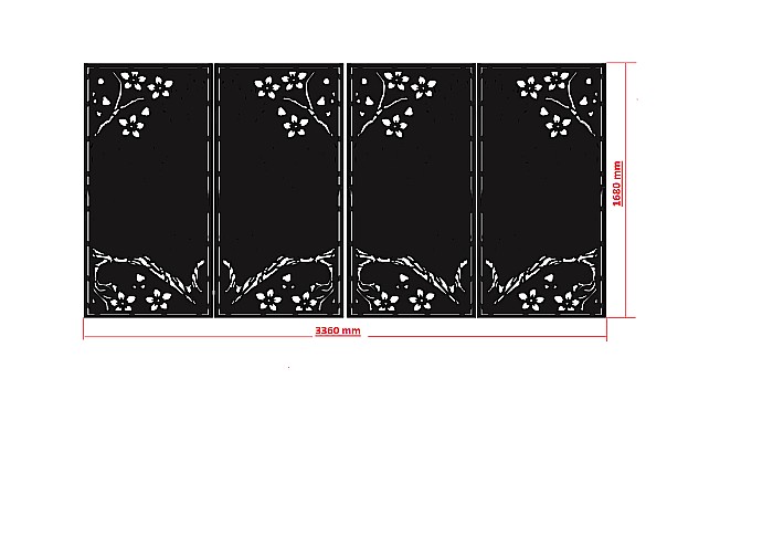 Poarta acces auto,din tabla decupata (Traforata CNC) cu plasma, PA016 , 1680  X 3360 mm [2]