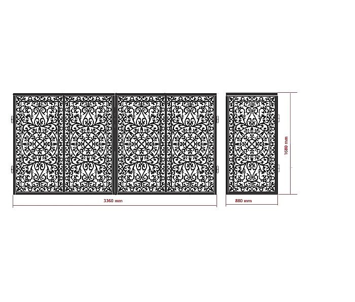 Set porti PAPP011din tabla decupata, traforata CNC cu laser , 4240x1680 mm [2]