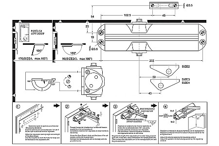 Amortizorul pentru usa ,50 x 54 x 220 mm,IB92AF [2]