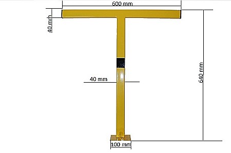 SEMNALE PARCARE - Blocator parcare in forma de "T" rabatabil cu posibilitate de blocare, ST001