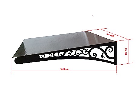 Copertina din fier forjat si marginile din tabla decupata cu laser cu policarbonat, COP 004, 1500x1000x270mm [1]