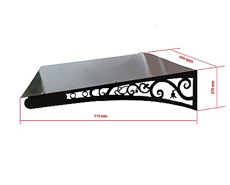 Copertina din fier forjat si marginile din tabla decupata cu laser cu policarbonat, COP 003, 1000x700x270mm [1]