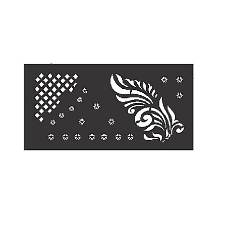 PANOURI GARD - Panou de gard Din Tabla Decupata (Traforata CNC) Cu Laser, PG012 , 1640 X 840 Mm, Negru