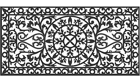 PANOU GARD - Panou de gard Din Tabla Decupata (Traforata CNC) Cu Laser, PG011 , 1640 X 840 Mm, Negru