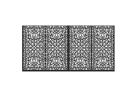 POARTA AUTO - Poarta acces auto din tabla decupata (traforata CNC) cu laser, PA011 , 1680 X 3360 mm, negru