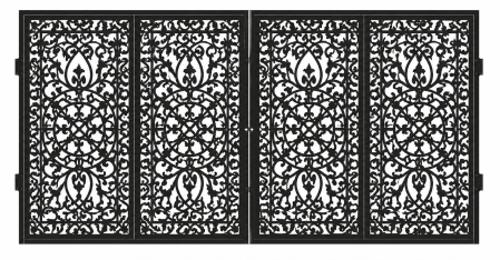 POARTA AUTO - Poarta acces auto din tabla decupata (traforata CNC) cu laser, PA011 , 1680 X 3360 mm, negru