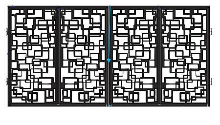 POARTA AUTO - Poarta acces auto din tabla decupata (traforata CNC) cu laser, PA013 , 1680 X 3360 mm, negru