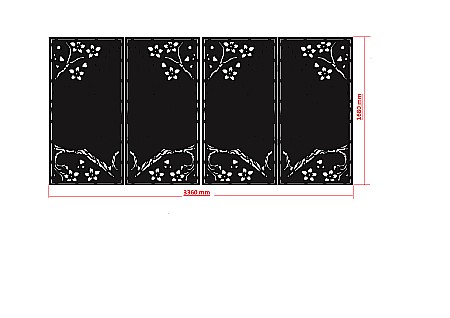 Poarta acces auto,din tabla decupata (Traforata CNC) cu plasma, PA016 , 1680  X 3360 mm [1]