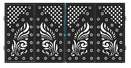 POARTA AUTO - Poarta acces auto din tabla decupata (traforata CNC) cu laser, PA012 , 1680 X 3360 mm, negru