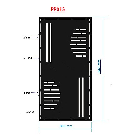 Poarta acces pietonal,din tabla decupata (Traforata CNC) cu plasma,PP015 , 1680 X 880 mm [1]