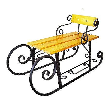 DECORATIVE - Sanie fier forjat cu spatar 41x83x47 cm