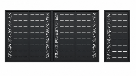 POARTA AUTO - Set Poartă Auto + Poartă Pietonală din Tablă Decupată CNC cu Plasmă – Model PA021 + PP021