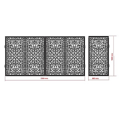 Set porti PAPP011din tabla decupata, traforata CNC cu laser , 4240x1680 mm [1]