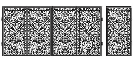 Set porti PAPP011din tabla decupata, traforata CNC cu laser , 4240x1680 mm