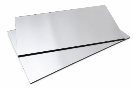 TEAVA AMPRENTATA - Tablă oțel CROM aspect oglinda 0.4 mm – 605 × 610 mm