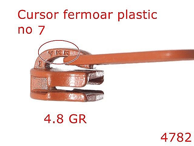 4782/Cursor pentru fermoar spiralat no 7-no 7-mm-zamac--tabac----- [2]