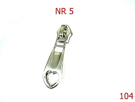 Cursori fermoar - 104/CURSOR FERMOAR PLASTIC NR 5-Nr 5-mm---nichel---2D5-4D-A3