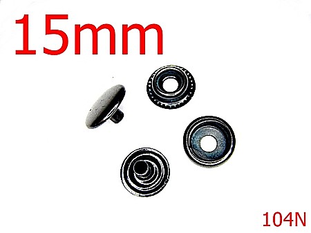 Riveti Capse rapide - 104N/BUTONI MANUSA 15  mm-15-mm---negru---4H4--O26