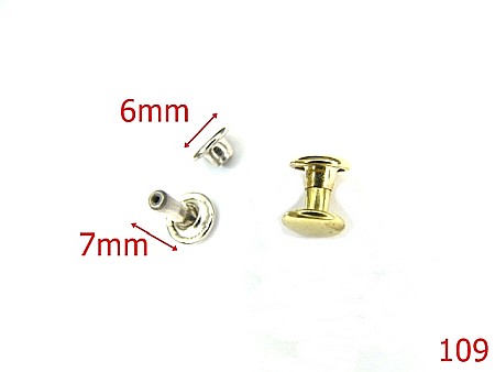 Capse rapide - 109/RIVETI 6 MM-6X7-mm---nichel-16A2----