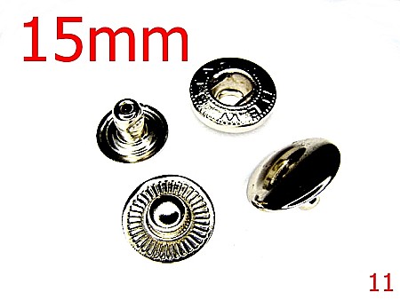 Accesorii metalice pentru marochinarie - 11/BUTONI MANUSA 15MM ALFA-15-mm---nichel---4H1--R9
