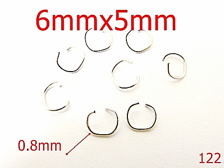 Inele - 122/ANOU OVAL 6X5MM S 0.8 MM-6X5-mm-0.8-nichel-----P1