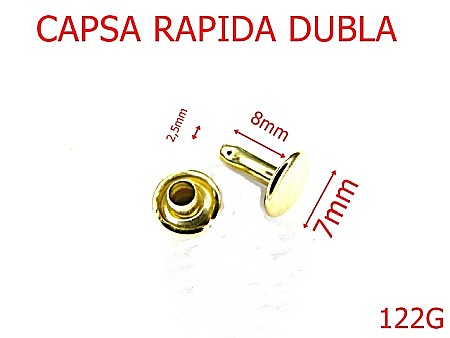 Capse rapide - 122G/CAPSA RAPIDA DUBLA-7-mm---gold-16A5----