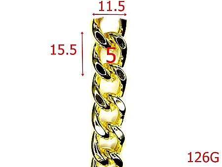 Lant poseta otel - 126G/LANT ALIAJ GOLD-11.5-mm---gold---7J5--R4