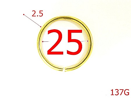 Inele rotunde - 137G/INEL 2,5 CM GOLD-25-mm-2.5-gold-----D38