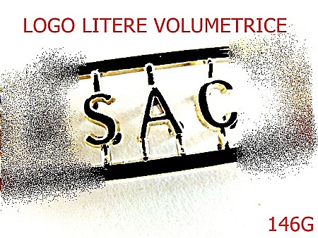 Accesorii metalice pentru marochinarie - 146G/LOGO VOLUMETRIC-Comanda-mm---gold-----