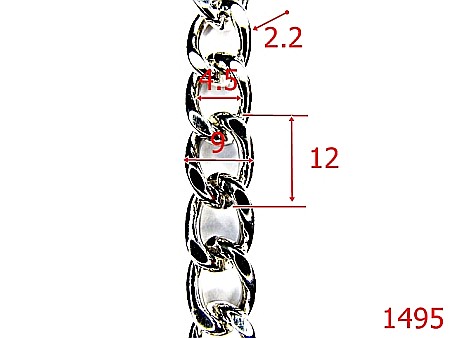 Lant poseta otel - 1495/LANT NIKEL LAT 9 MM SARMA 2.2MM -9-mm---nichel---7J5--AD4