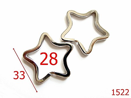 Inele breloc - 1522/INEL BRELOC FORMA DE STEA 28 MM-28-mm---nichel---3J5-5G2-AE9