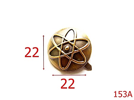 Accesorii metalice pentru marochinarie - 153A/ORNAMENT 22*23-22x22-mm---antic-----V24