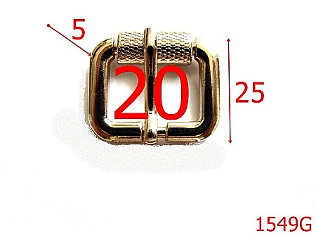 Catarame poseta - 1549G/CATARAMA CU PAFTA STRIATA 20 MM GOLD-20-mm-5-gold-----