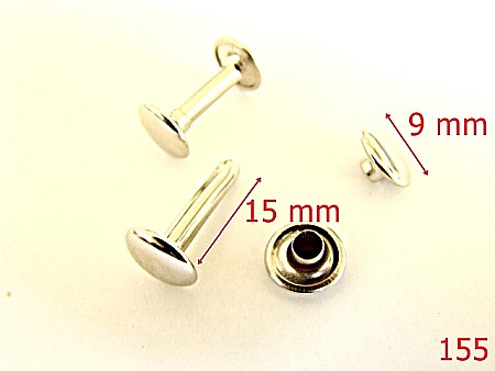 Capse rapide - 155/CAPSA RAPIDA DUBLA FATA +PICIOR DE 15MM-9X15-mm---nichel-16A9----