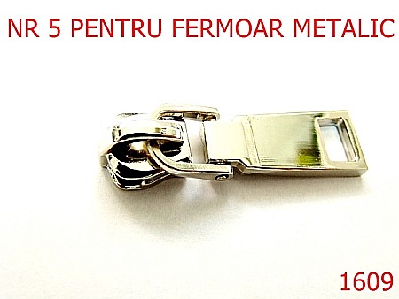 Cursori fermoar - 1609/CURSOR PT FERMOAR METALIC /NIKEL-nr 5-mm---nichel---2D3--AG36