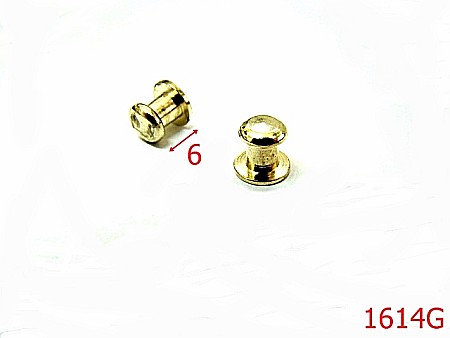 Accesorii metalice pentru marochinarie - 1614G/CIUPERCUTA GOLD 6 MM-6-mm---gold-AH25-AH29----AC11