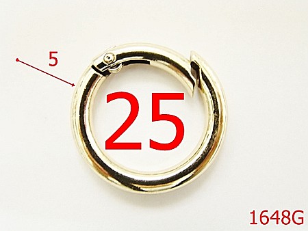 Inele carabina - 1648G/INEL CARABINA ROTUND  25MM GOLD-25-mm-5-gold-23F13-23F12----
